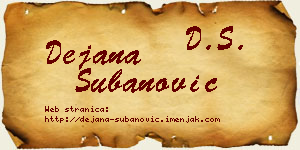 Dejana Subanović vizit kartica